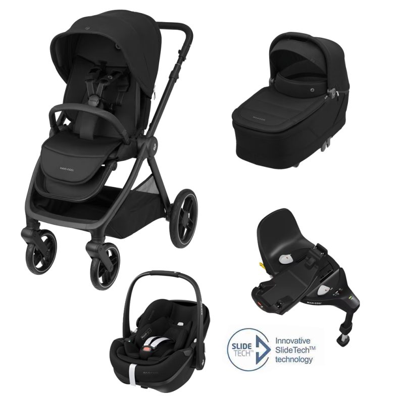 Oxford + Travel System : Oxford Stroller + Sense Carrycot + Pebble 360 Pro Car Seat + FamilyFix 360 Pro Slide Base
